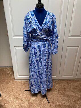 LOFT Beach - Cotton Maxi Skirt and Cropped Blouse Set - Size Medium